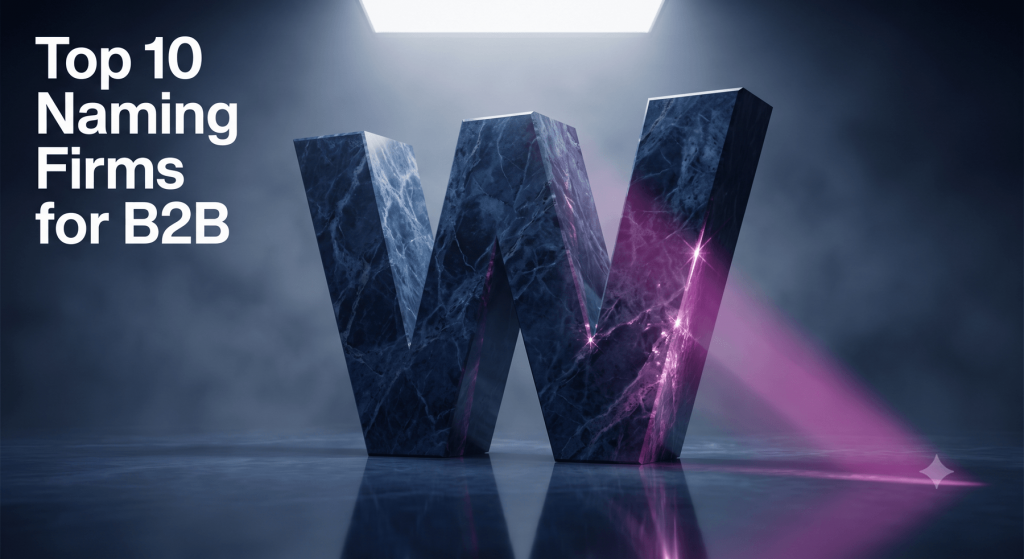 A premium, cinematic 3D composition featuring a massive monolithic letter "W" crafted from polished marble on a glossy, reflective surface. Dramatic studio lighting from above casts soft, realistic shadows and highlights rich stone textures against a foggy background.